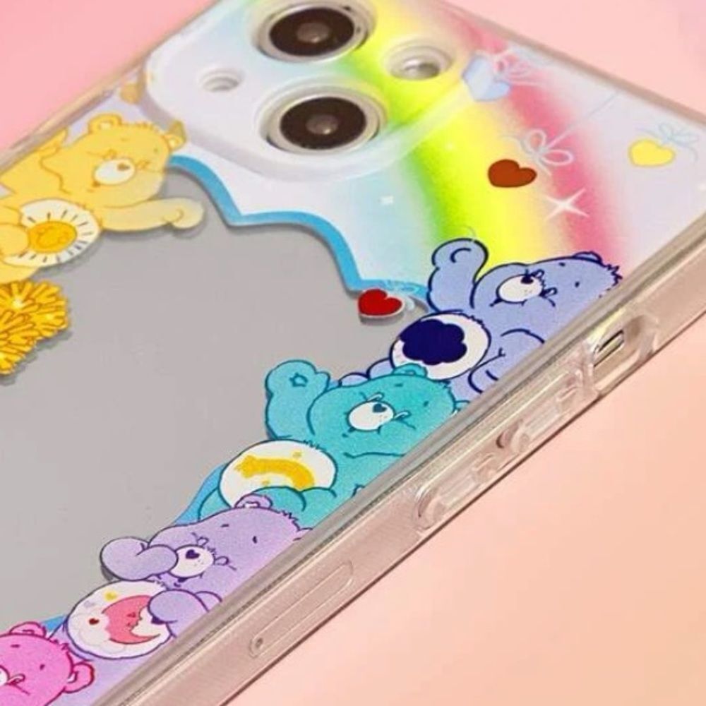 Care Bears 40th Anniversary iPhone Phone Case Kawaii Cute with a Mirror